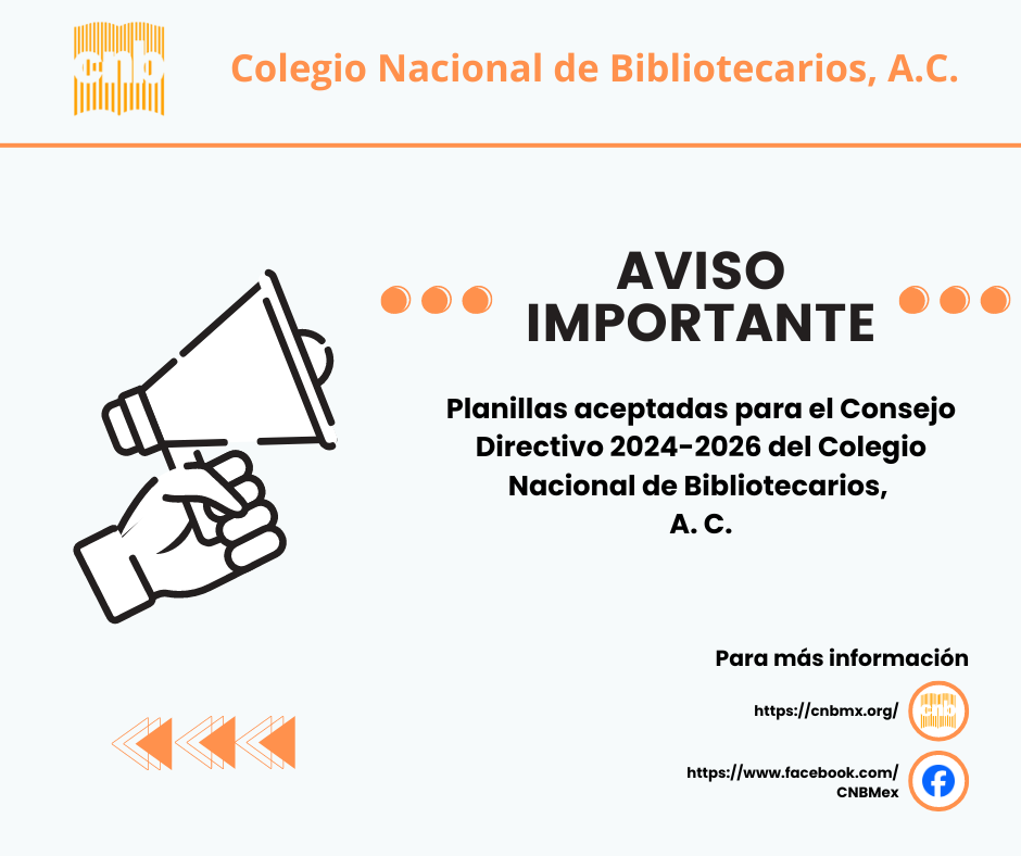 Planillas aceptadas para el Consejo Directivo 2024-2026 